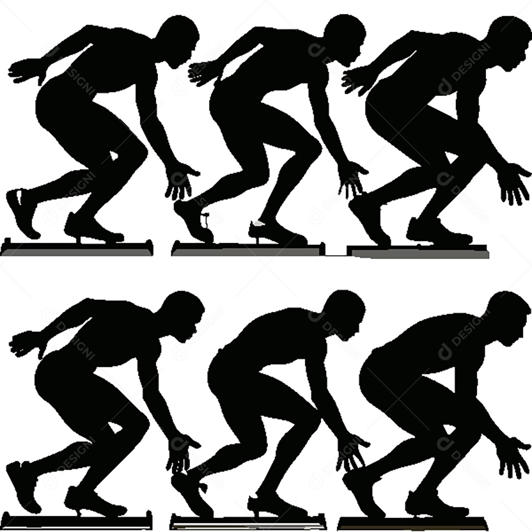 Conjunto de Silhueta de Atletismo Vetor EPS
