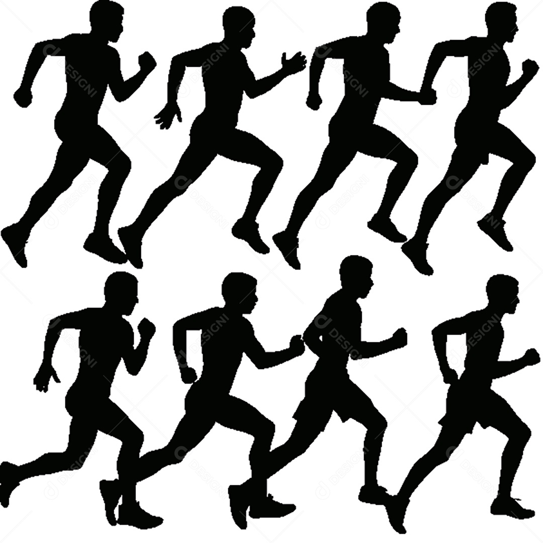Conjunto de Silhueta de Atletismo Vetor EPS