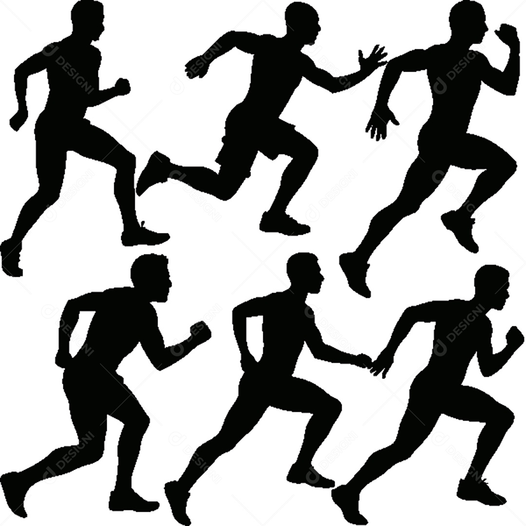 Conjunto de Silhueta de Atletismo Vetor EPS