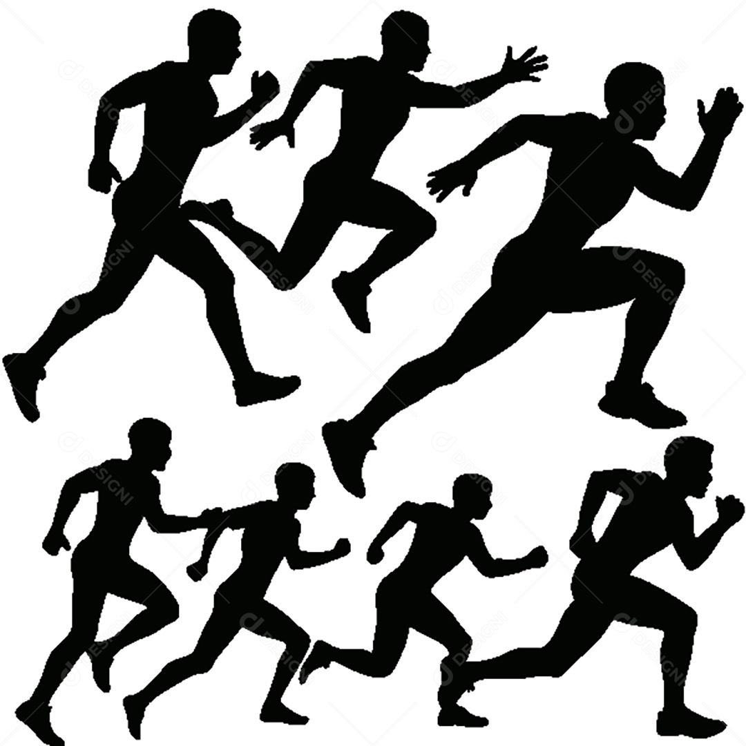 Conjunto de Silhuetas Corrida Vetor EPS