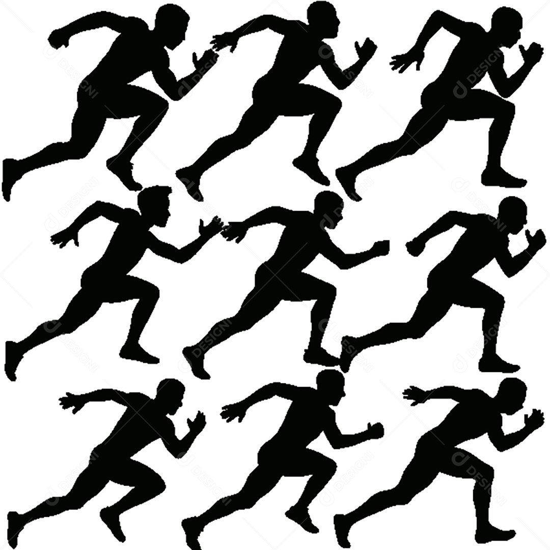 Conjunto de Silhuetas Corrida Vetor EPS