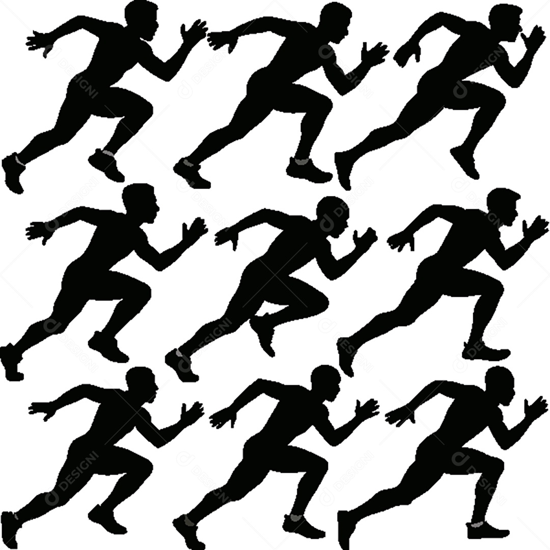 Conjunto de Silhuetas Corrida Vetor EPS