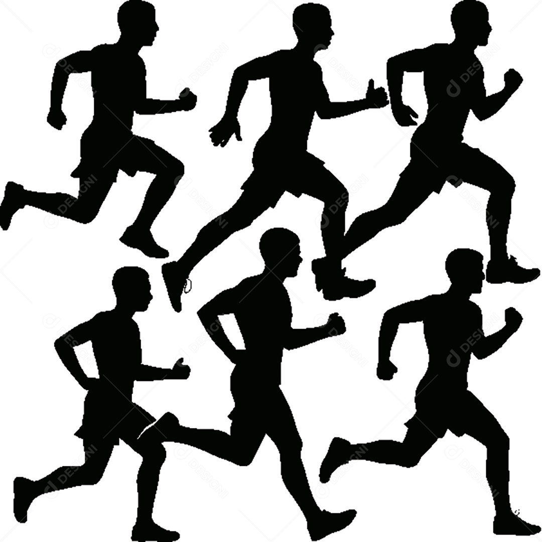 Conjunto de Silhuetas Corrida Vetor EPS