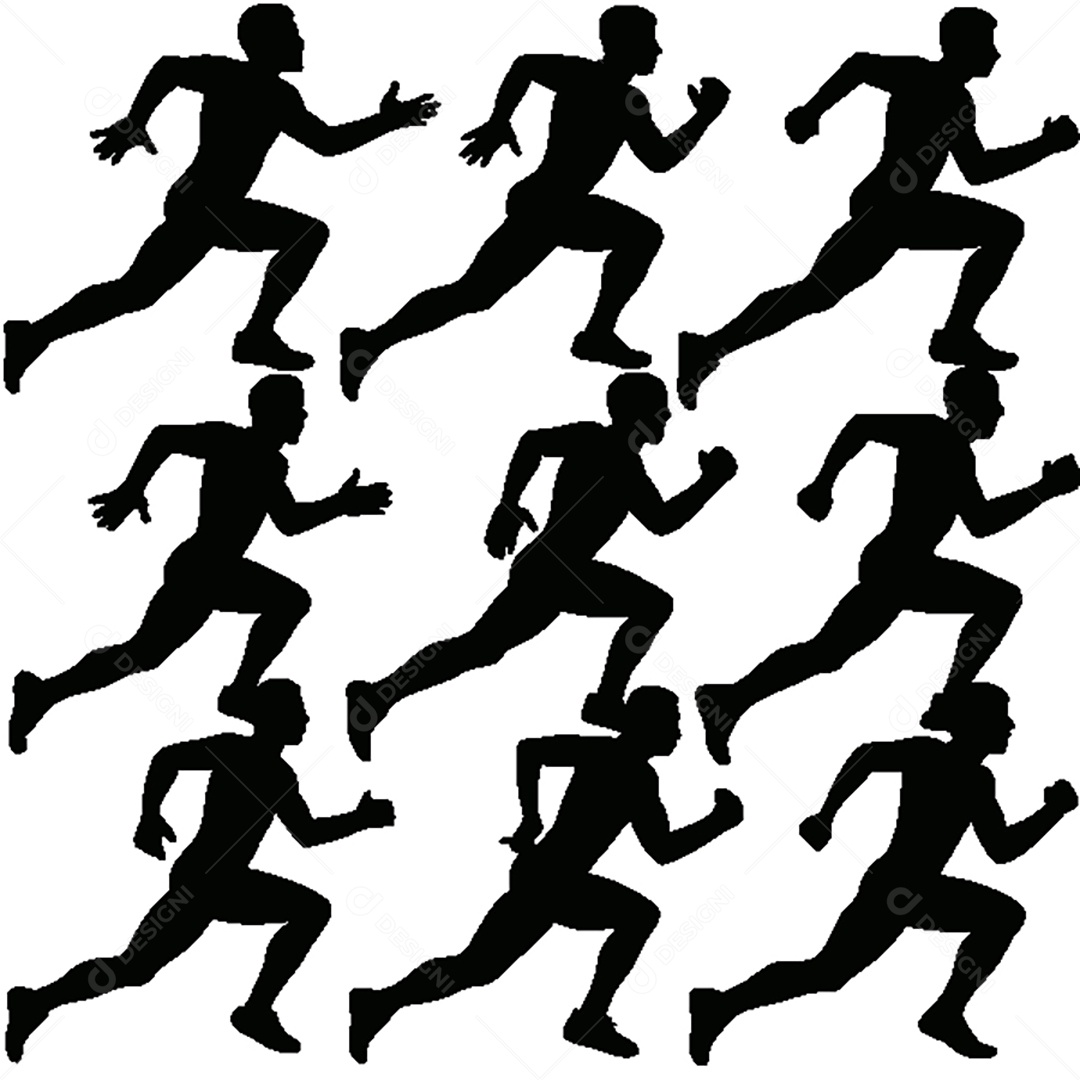 Conjunto de Silhuetas Corrida Vetor EPS