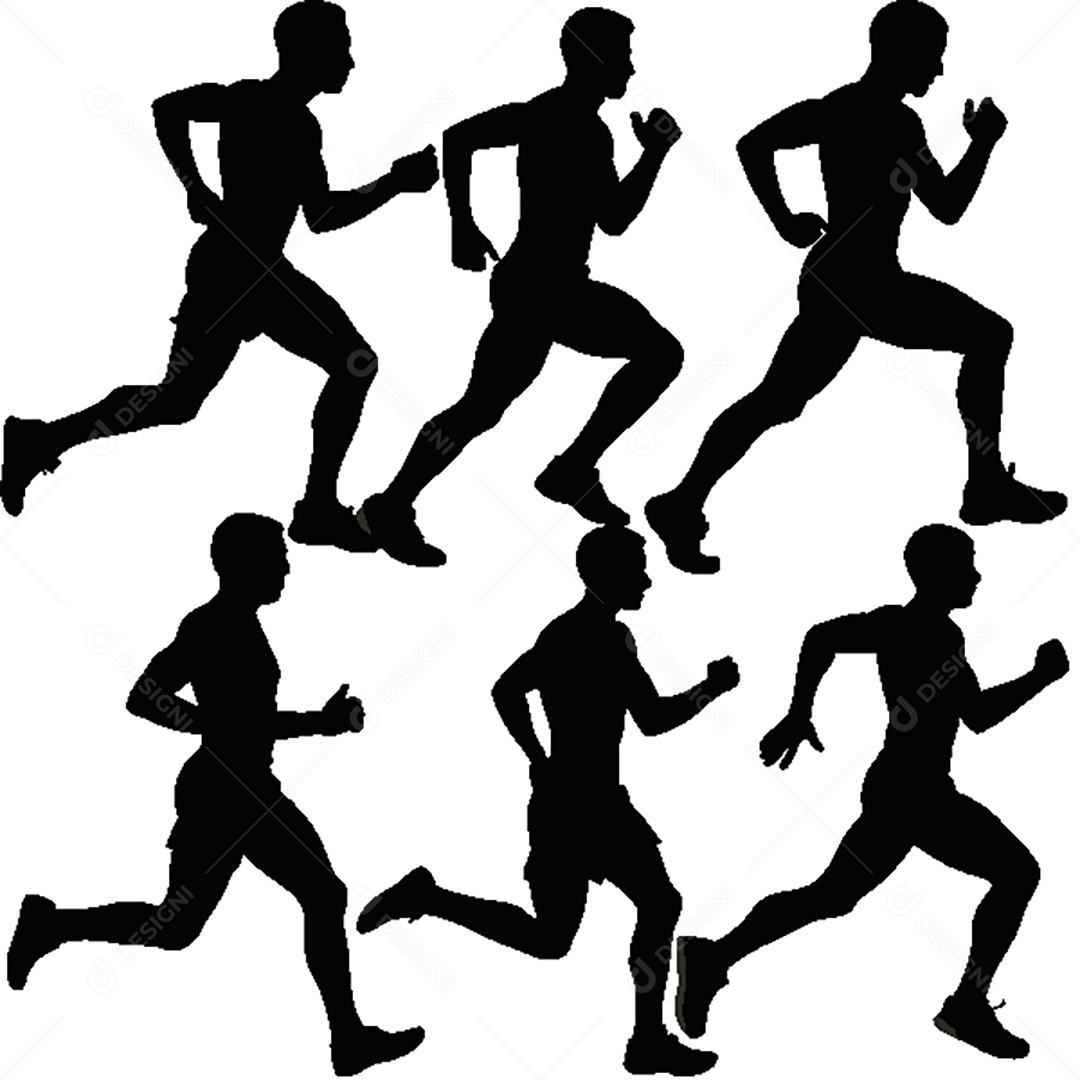 Conjunto de Silhuetas Corrida Vetor EPS
