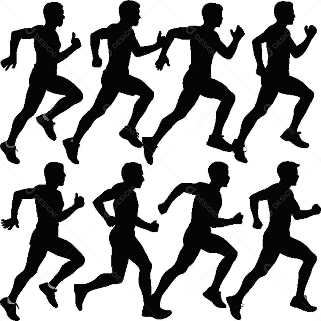 Conjunto de Silhuetas Corrida Vetor EPS