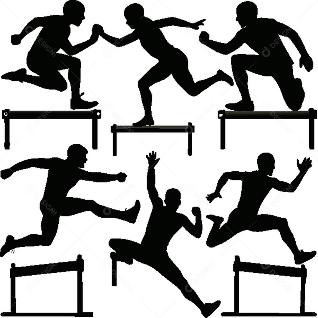Conjunto de Silhuetas Atletismo Vetor EPS