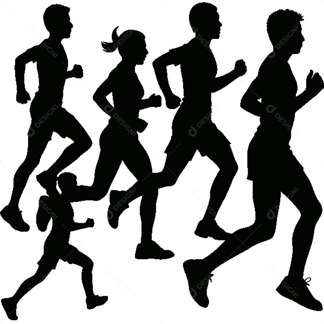 Conjunto de Silhuetas de Exercidos Físicos Vetor EPS