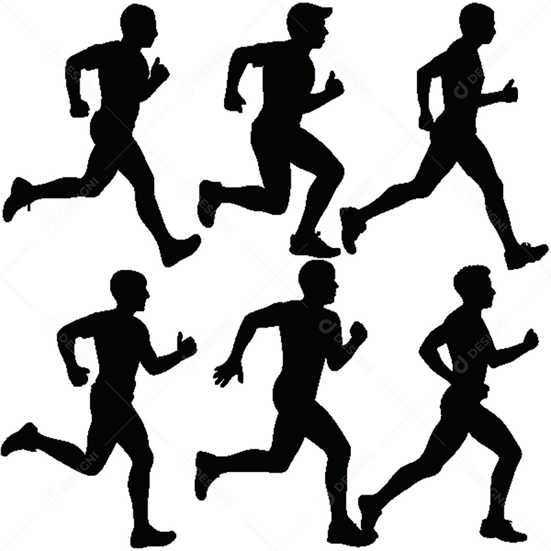 Conjunto de Silhuetas de Exercidos Físicos Vetor EPS