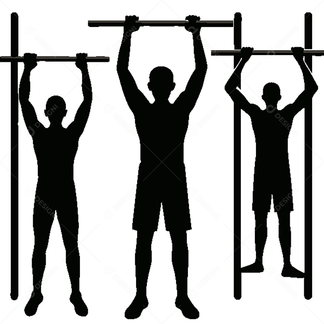 Conjunto de Silhuetas de Exercidos Físicos Vetor EPS