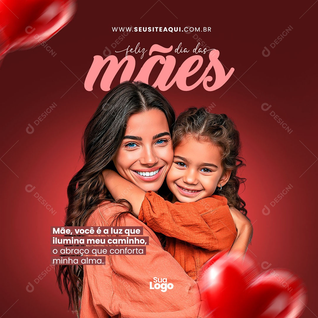 Feliz Dia das Mães Social Media PSD Editável