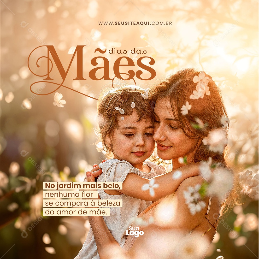 Dia das Mães Amor de Mãe Social Media PSD Editável