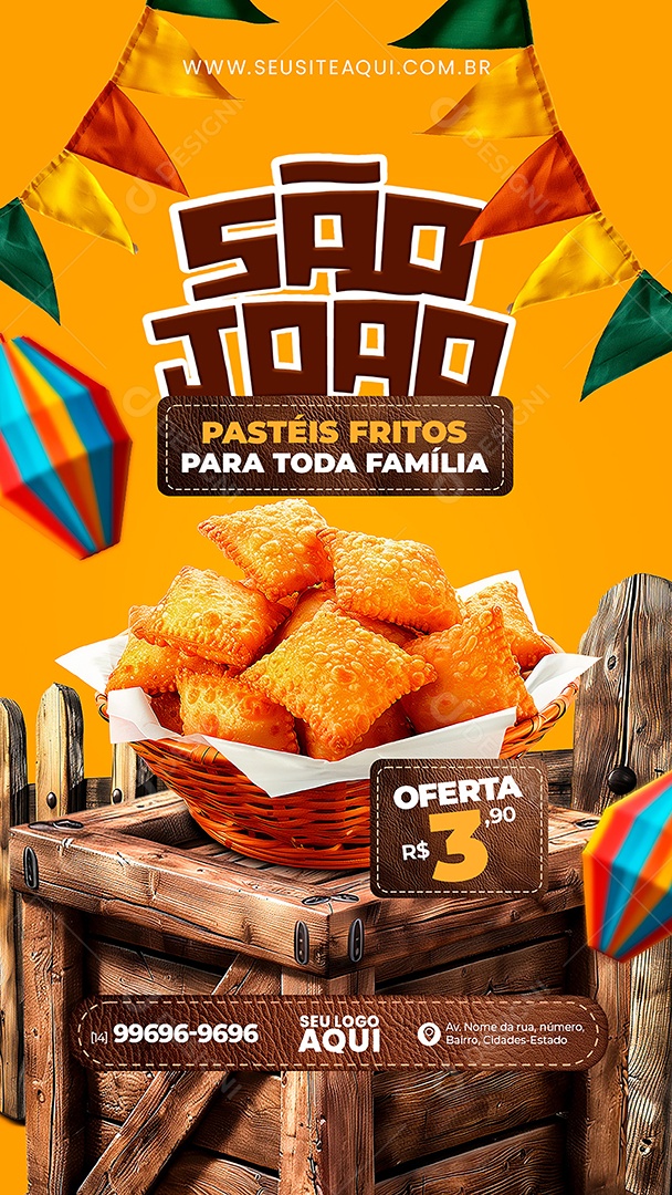 Story São João Cardápio Social Media PSD Editável