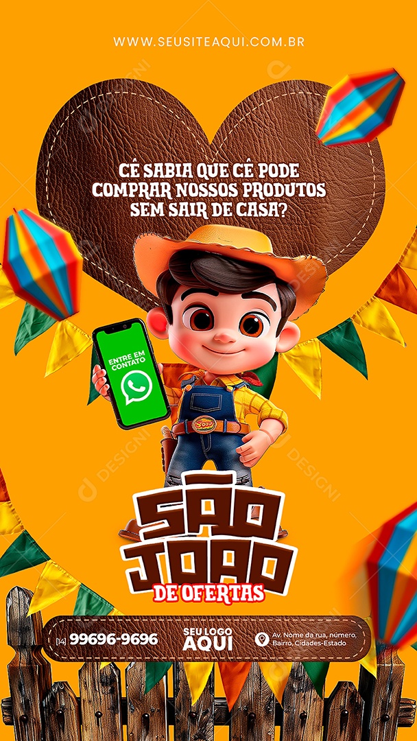 Story São João de Ofertas Social Media PSD Editável