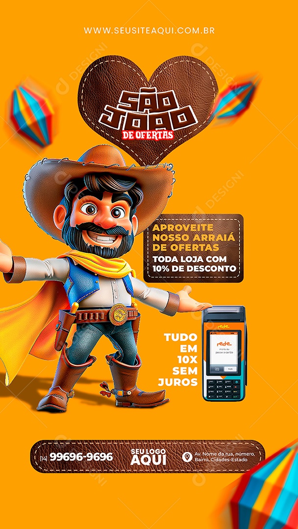 Story São João de Ofertas Social Media PSD Editável