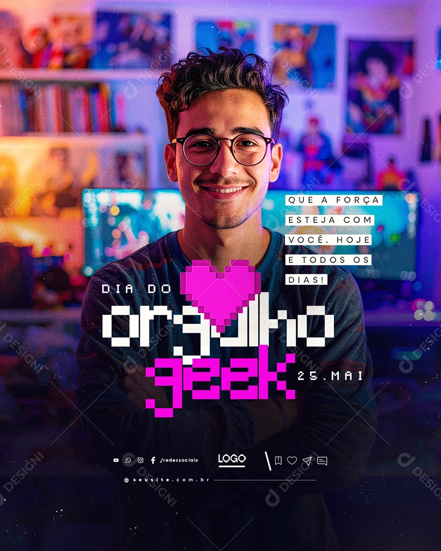 Dia do Orgulho Geek 25 de Maio Social Media PSD Editável