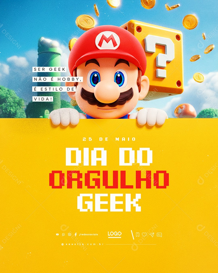 Dia do Orgulho Geek 25 de Maio Social Media PSD Editável