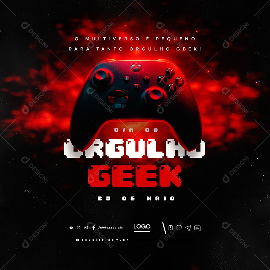 Dia do Orgulho Geek 25 de Maio Social Media PSD Editável