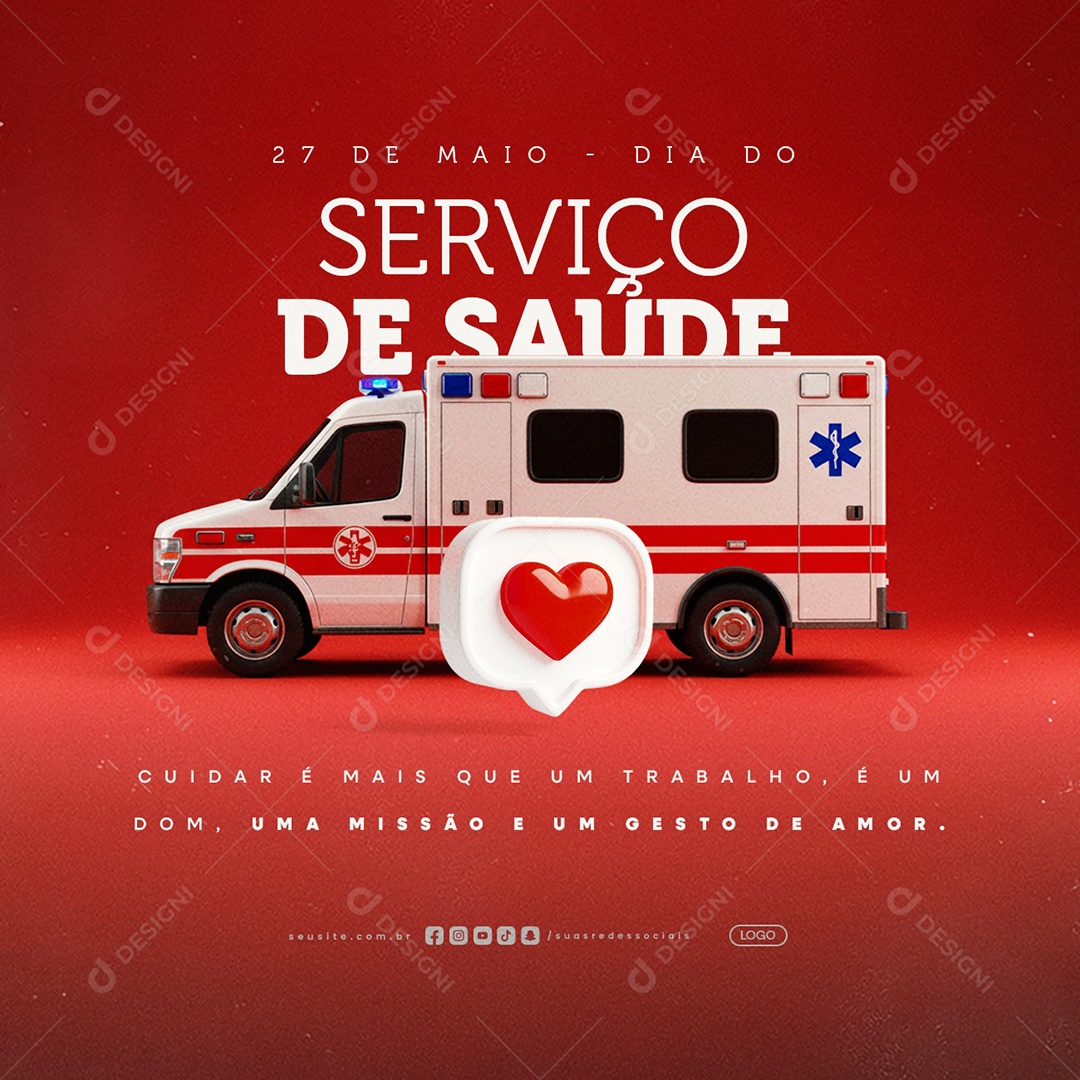 Dia do Serviço de Saúde 27 de Maio Social Media PSD Editável