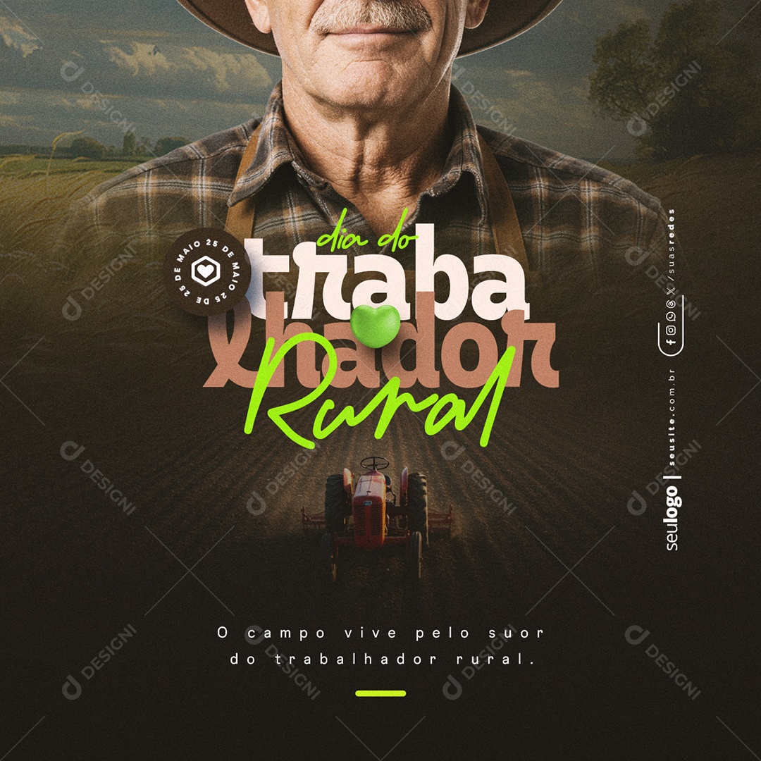 Dia do Trabalhador Rural 25 de Maio Social Media PSD Editável