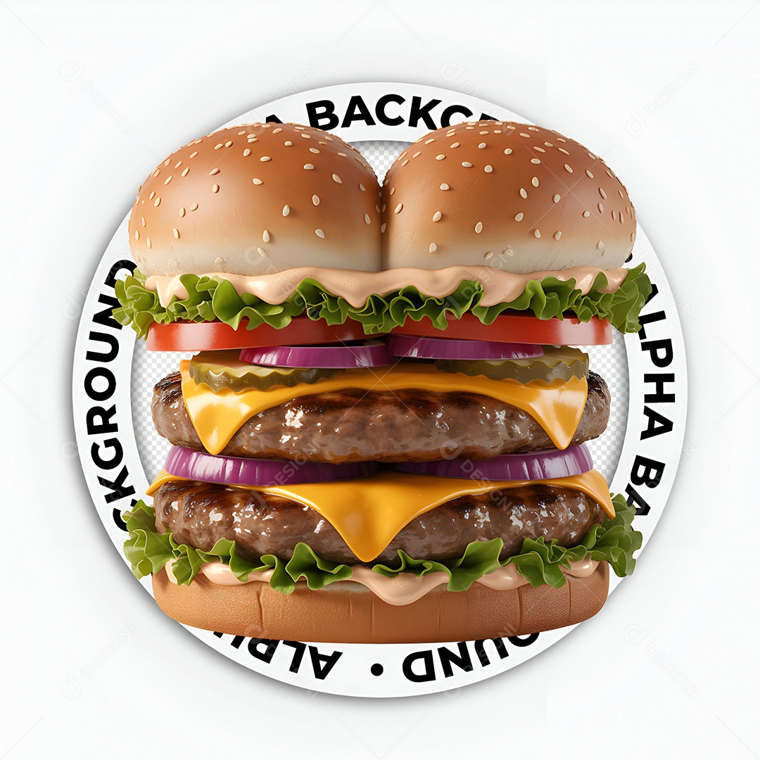 Elemento 3D Hambúrguer Para Composição PSD