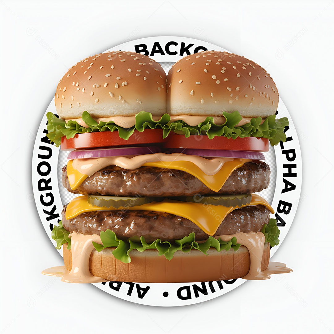 Elemento 3D Hambúrguer Para Composição PSD