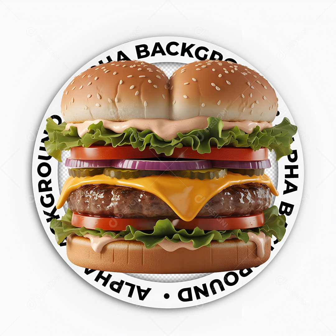 Elemento 3D Hambúrguer Para Composição PSD