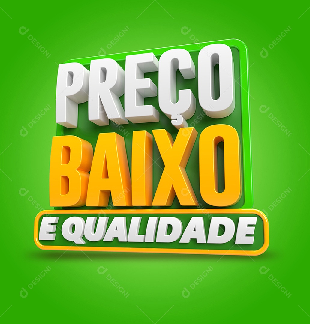 Selo 3D Preço Baixo Para Composição PSD