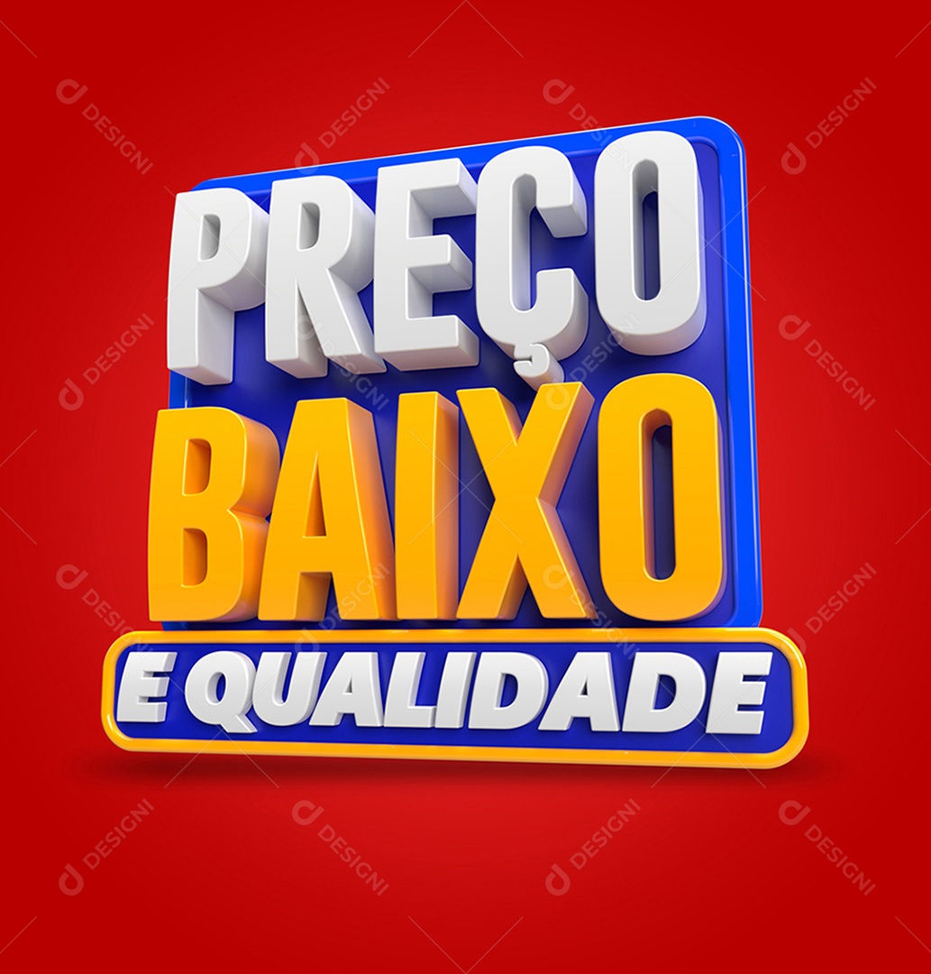 Selo 3D Preço Baixo Para Composição PSD