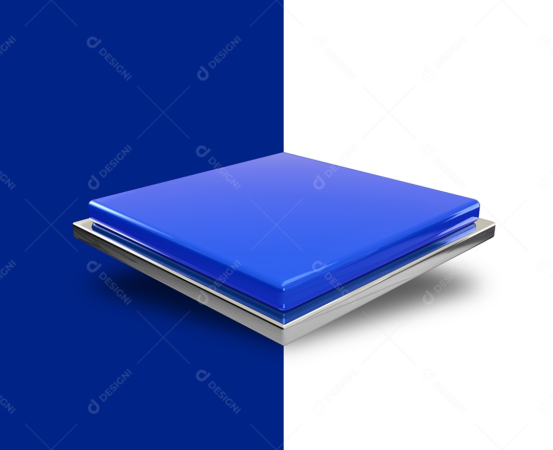 Elemento 3D Base Metálica Azul Para Composição PSD