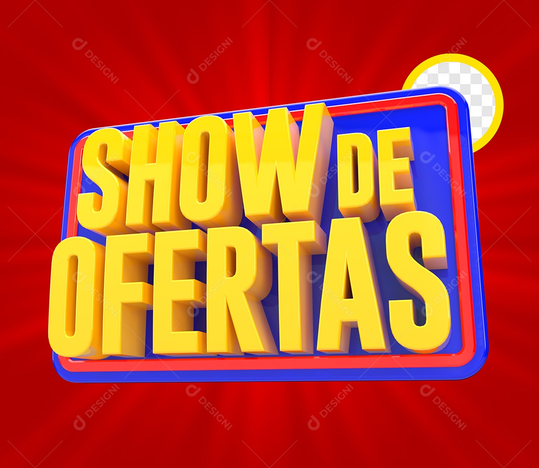 Show de Ofertas Selo 3D Para Composição PSD