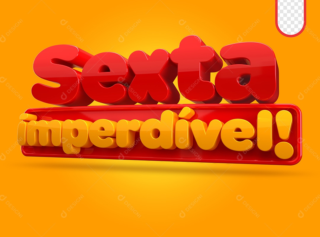 Sexta Imperdível Selo 3D Para Composição PSD