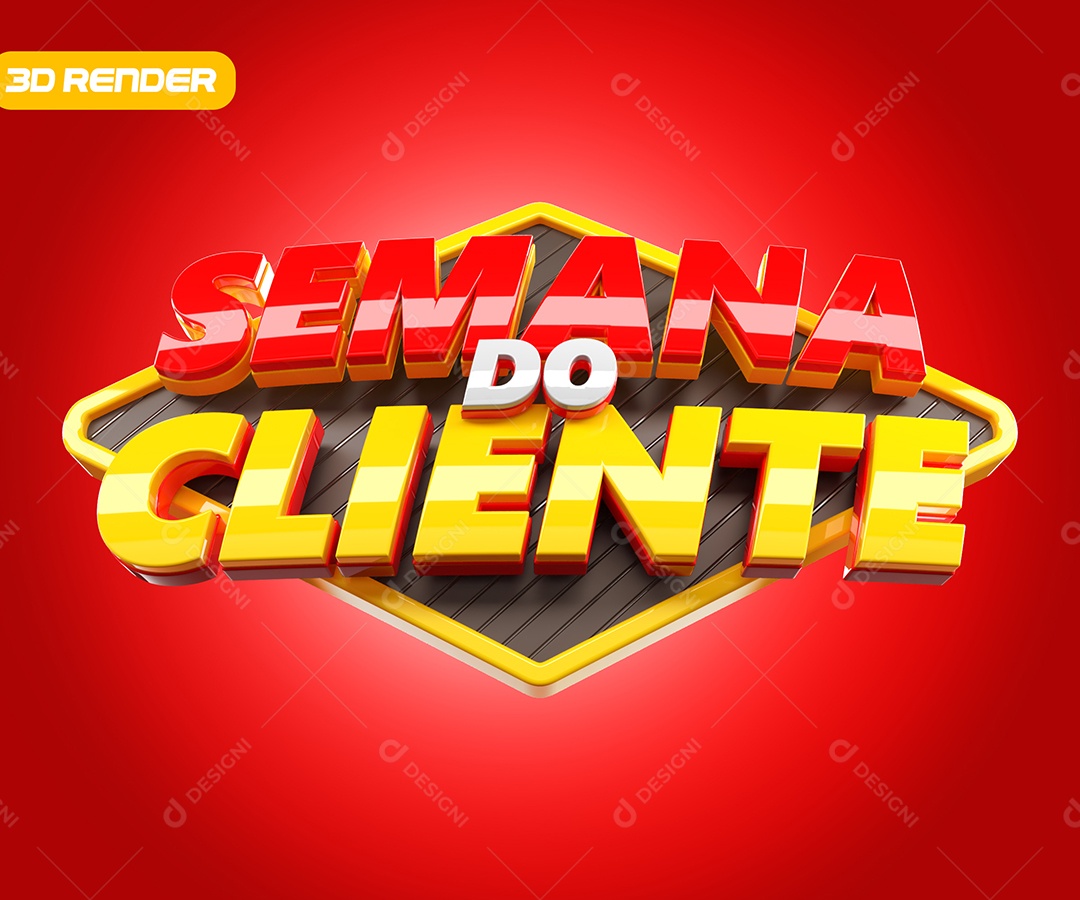 Selo 3D Semana Do Cliente Para Composição PSD