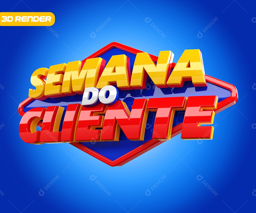 Selo 3D Semana Do Cliente Para Composição PSD