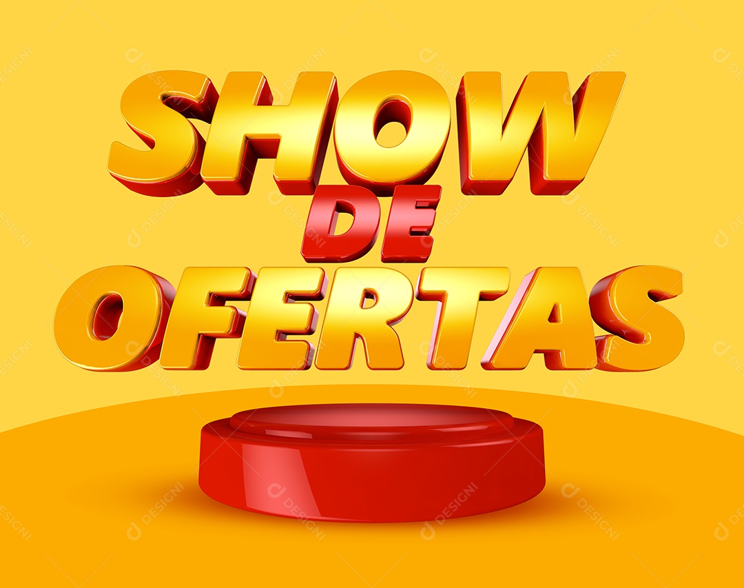 Texto 3D Show de Ofertas Para Composição PSD