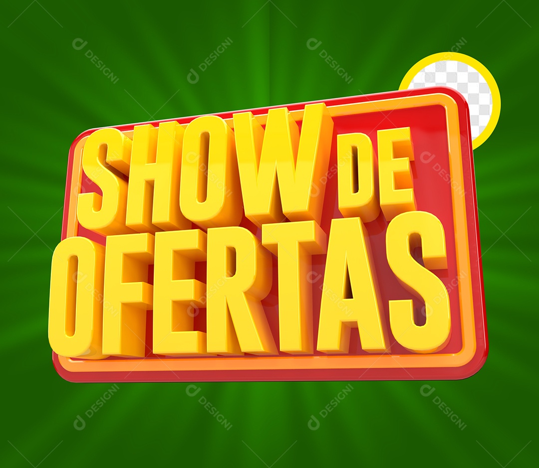 Selo 3D Show de Ofertas Para Composição PSD