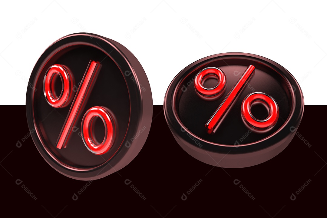 Dois Ícone Porcentagem Amarelo Elemento Para Composição PSD