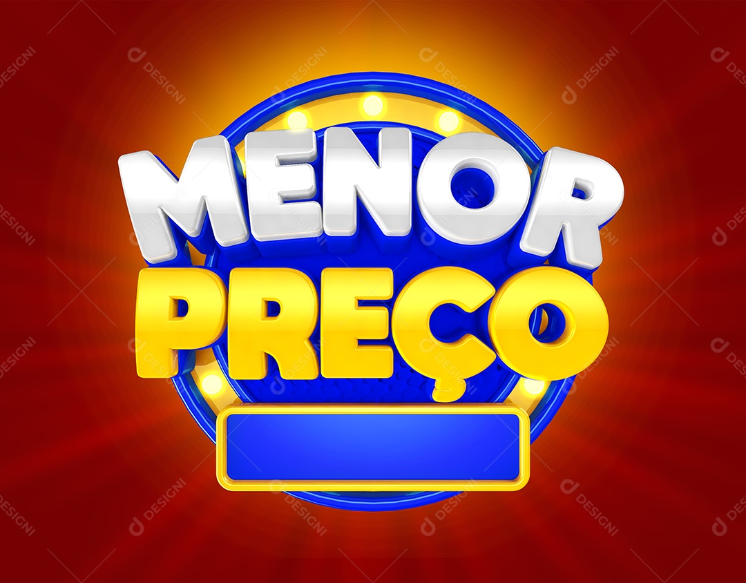 Selo 3D Menor Preço Para Composição PSD