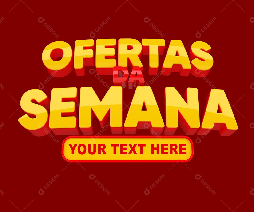 Ofertas da Semana Texto 3D Para Composição PSD