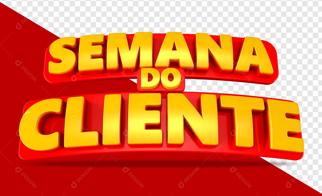 Selo 3D Semana Do Cliente Azul Para Composição PSD
