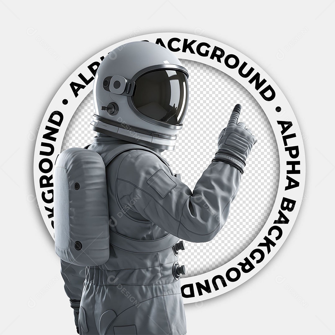 Personagem 3D Astronauta Para Composiçaõ PSD