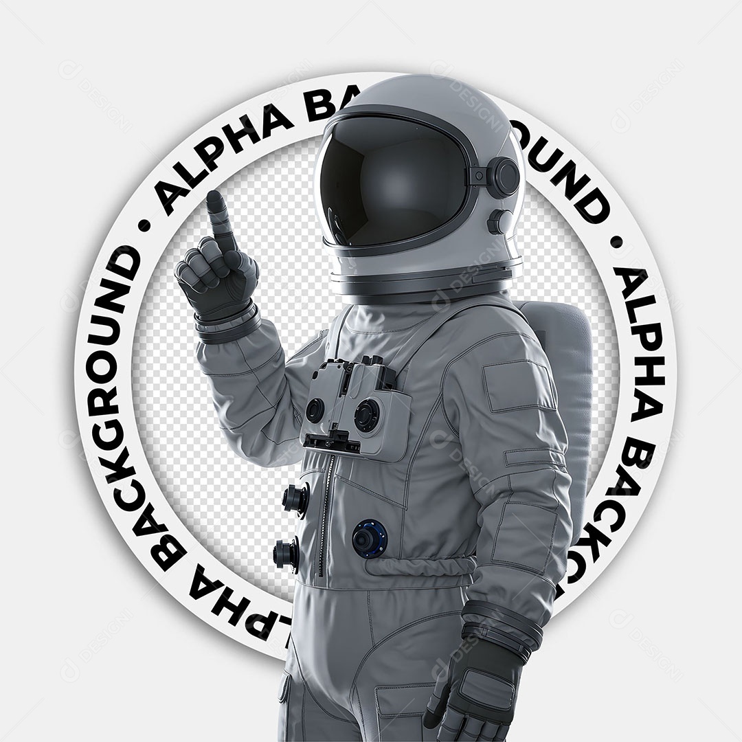 Personagem 3D Astronauta Para Composiçaõ PSD