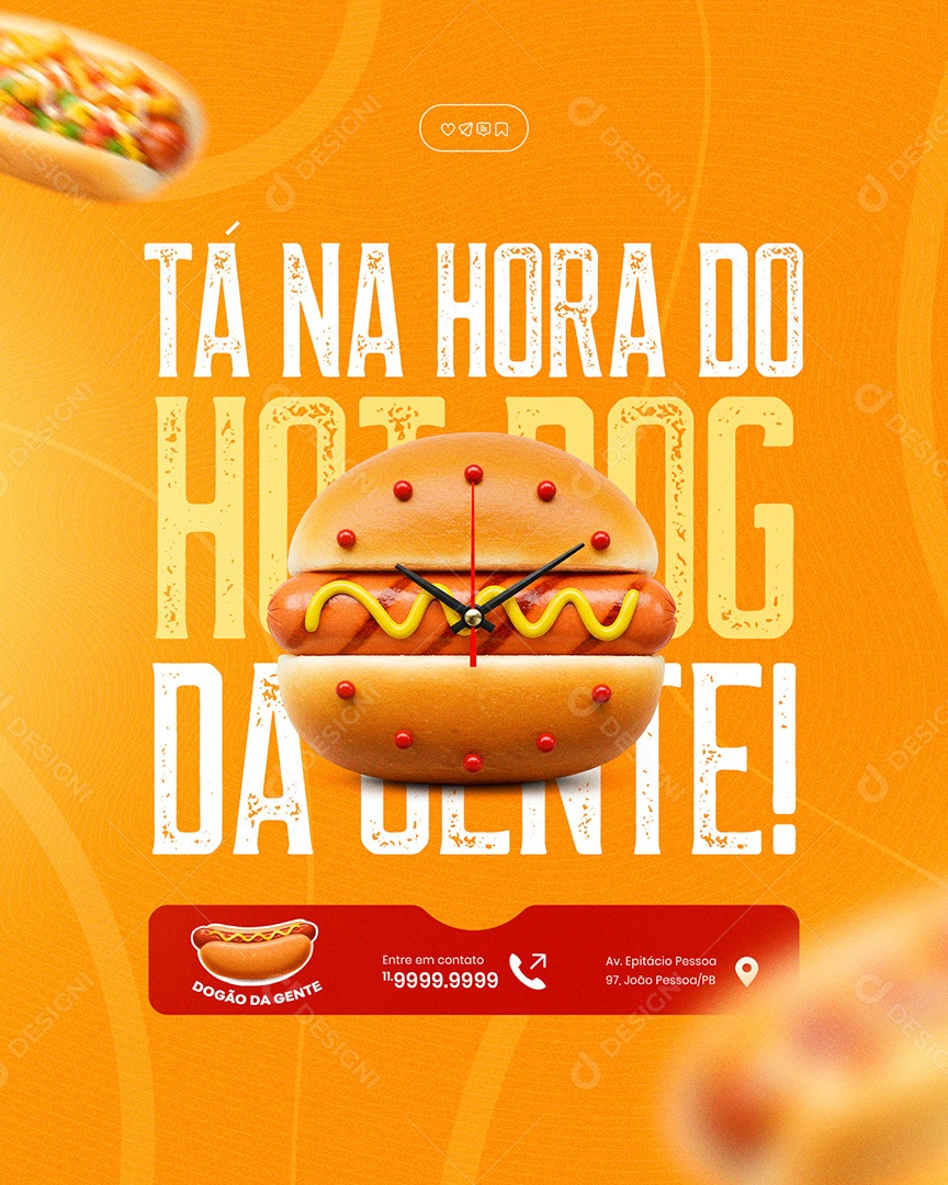 Feed Cachorro Quente Hot Dog Social Media PSD Editável
