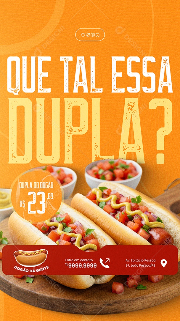 Story Cachorro Quente Hot Dog Social Media PSD Editável
