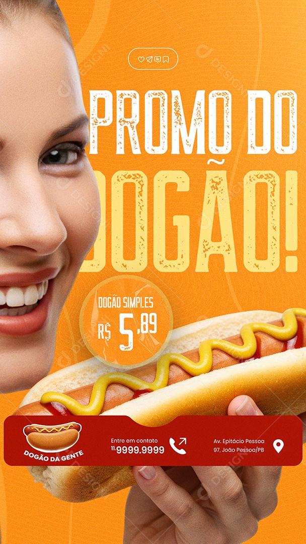 Story Cachorro Quente Hot Dog Social Media PSD Editável