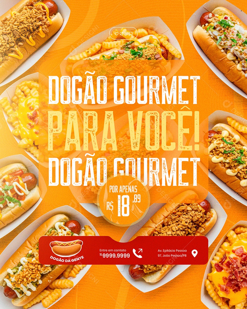 Feed Cachorro Quente Hot Dog Social Media PSD Editável