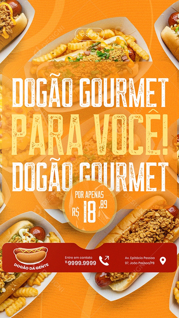 Story Cachorro Quente Hot Dog Social Media PSD Editável