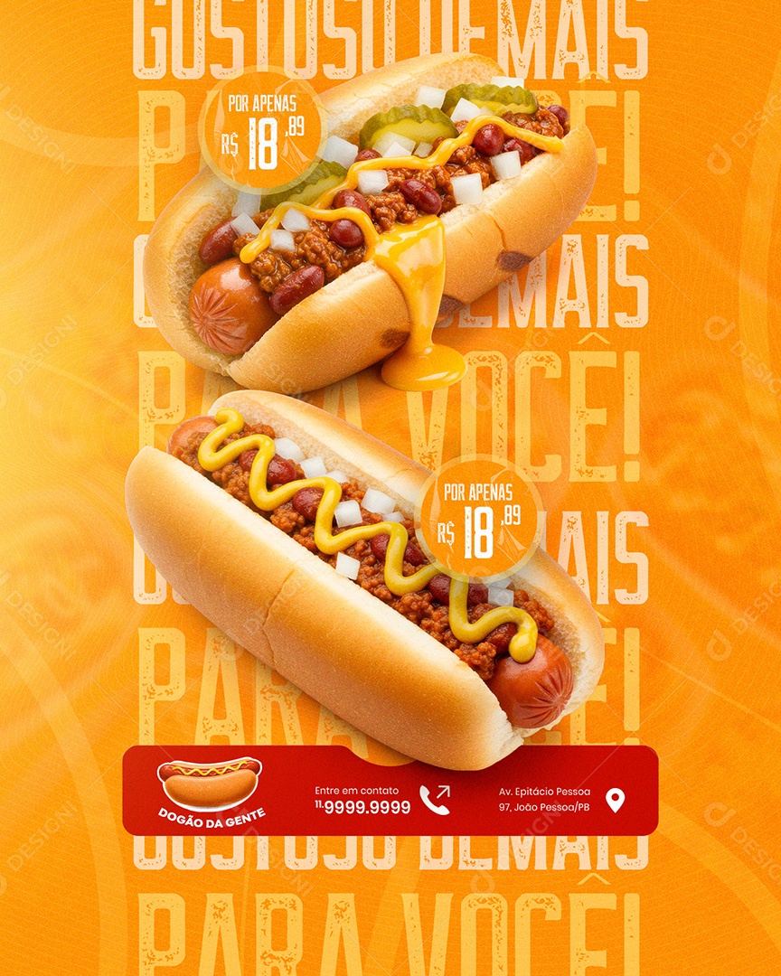 Feed Cachorro Quente Hot Dog Social Media PSD Editável