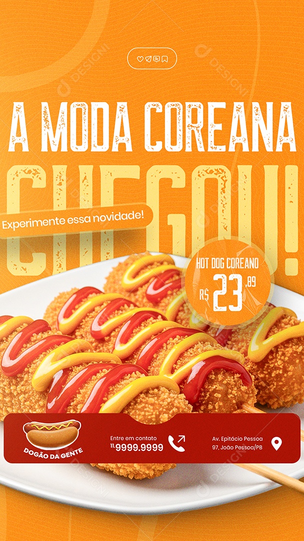 Story Cachorro Quente Hot Dog Social Media PSD Editável
