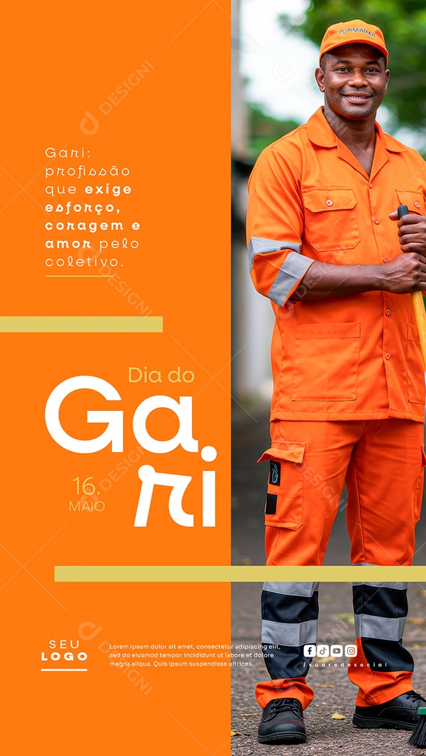 Story Dia do Gari 16 de Maio Social Media PSD Editável